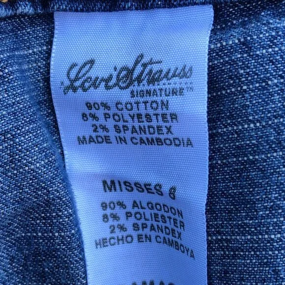 Levis Jeans Blue Stretch Low Rise Waistband Y2K Flare No Back Pockets Womens 8 - Picture 6 of 9